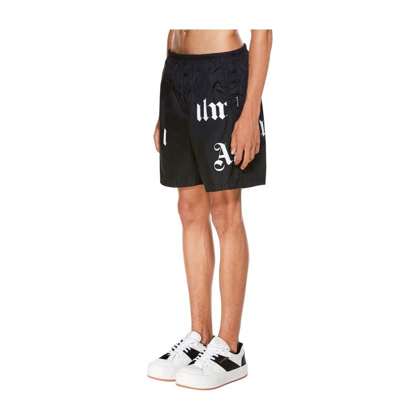 Palm Angels SS21 Broken Logo Beach Shorts Black