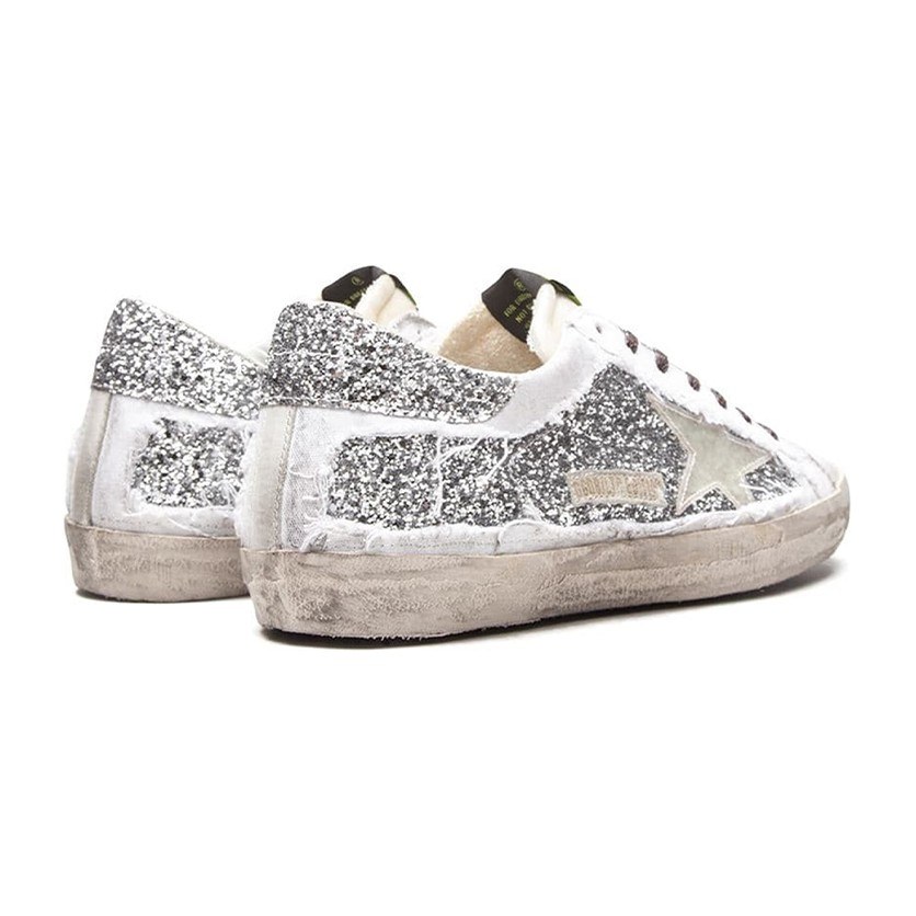 Golden Goose Super-Star Silver Distressed
