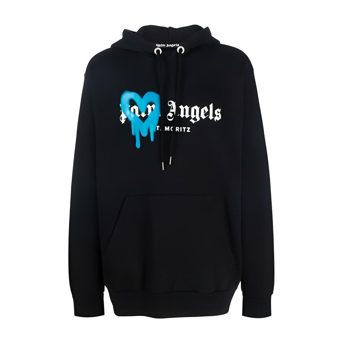Palm Angels FW21 Spray Heart Logo Hoodie Black