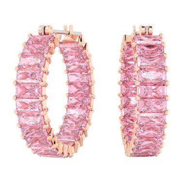 Swarovski Matrix Rose Gold Hoop Earrings