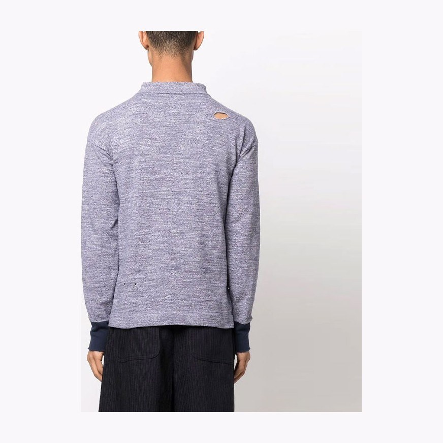 Maison Margiela SS22 Printed Crewneck Long Sleeve Tee Purple