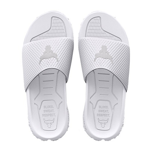 Under Armour Project Rock Slides White