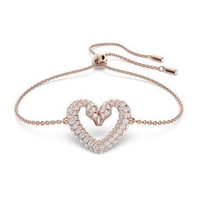 Swarovski Swan Heart Bracelet Rose Gold