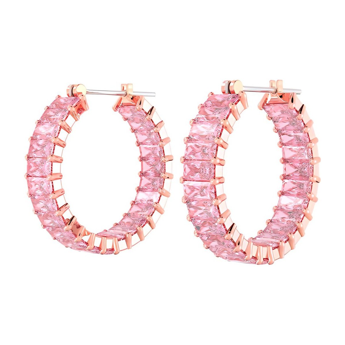 Swarovski Matrix Rose Gold Hoop Earrings