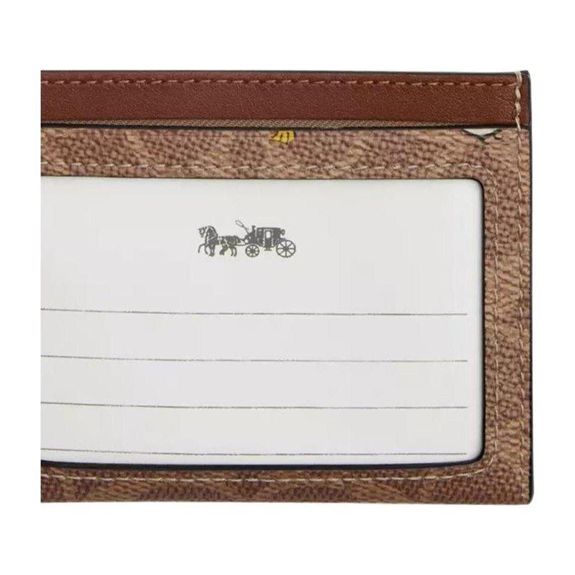 COACH x PEANUTS Slim Card Case Brown