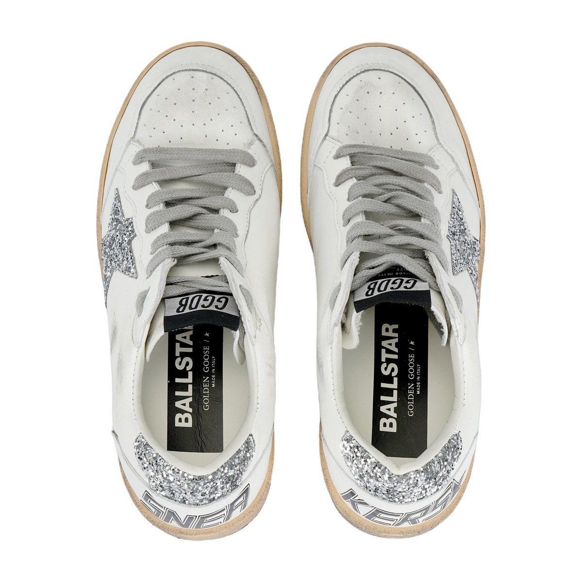 Golden Goose Ball Star White Silver