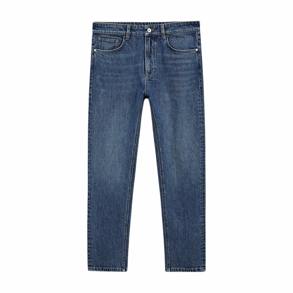 Massimo Dutti Mid-Rise Tapered Jeans Blue