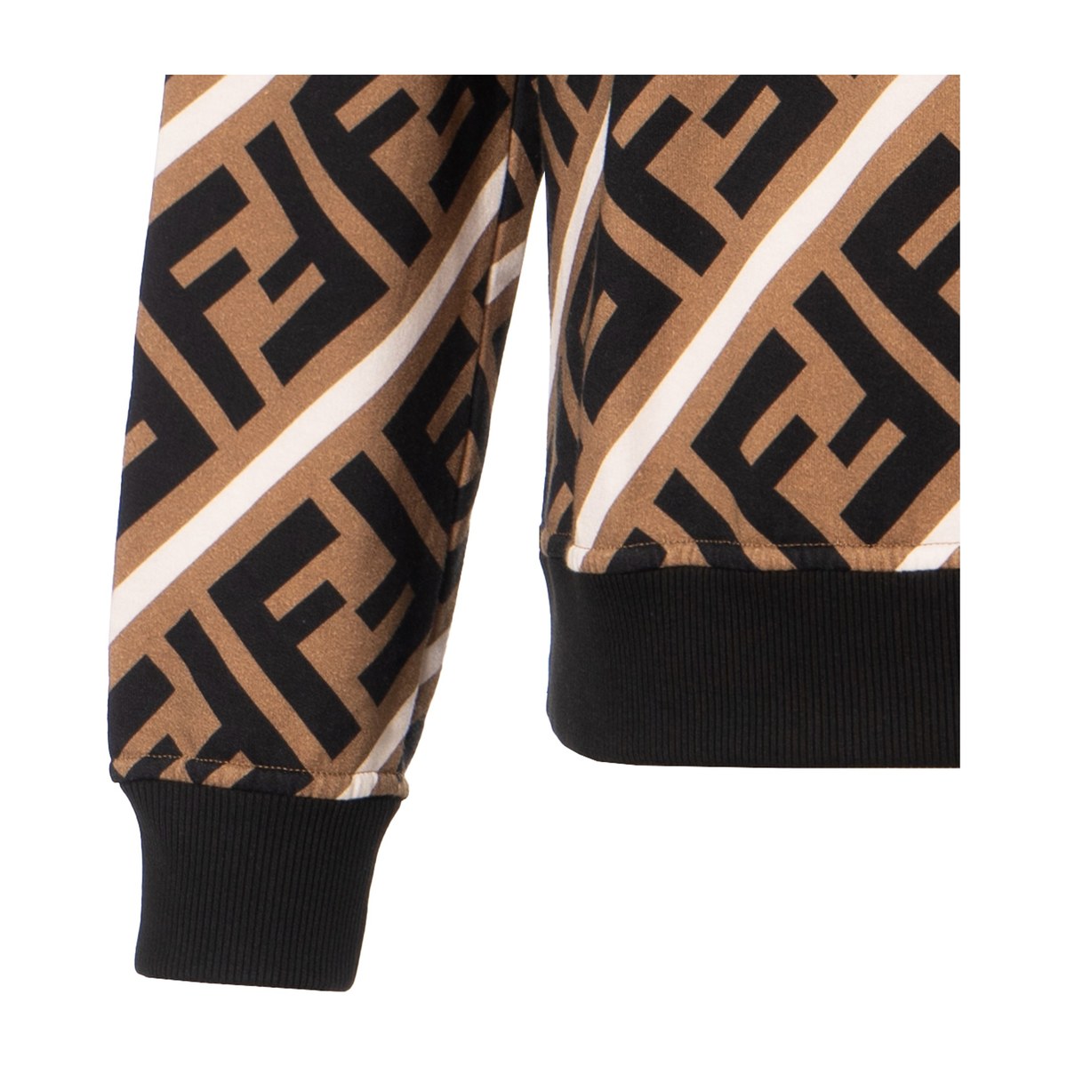 Fendi Letter Print Crewneck Sweatshirt Brown