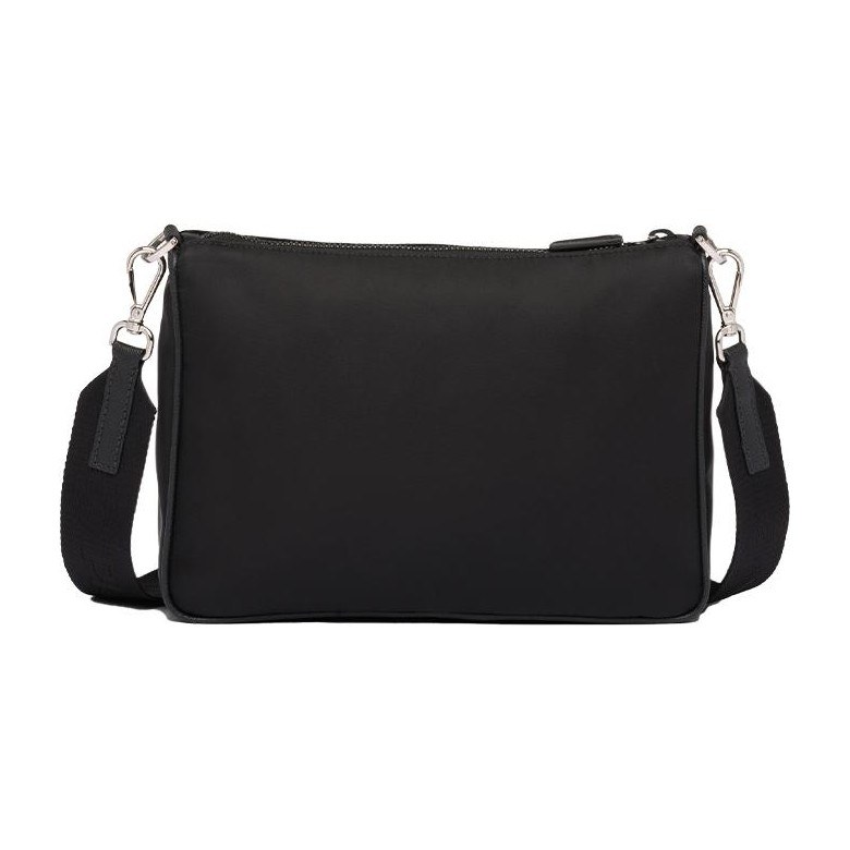 Prada Hobo Nylon Messenger Bag Black
