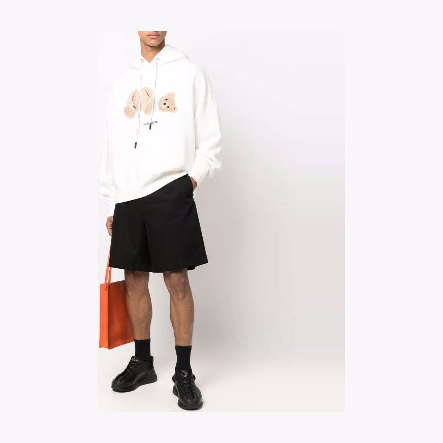 Palm Angels Bear Print Hoodie White
