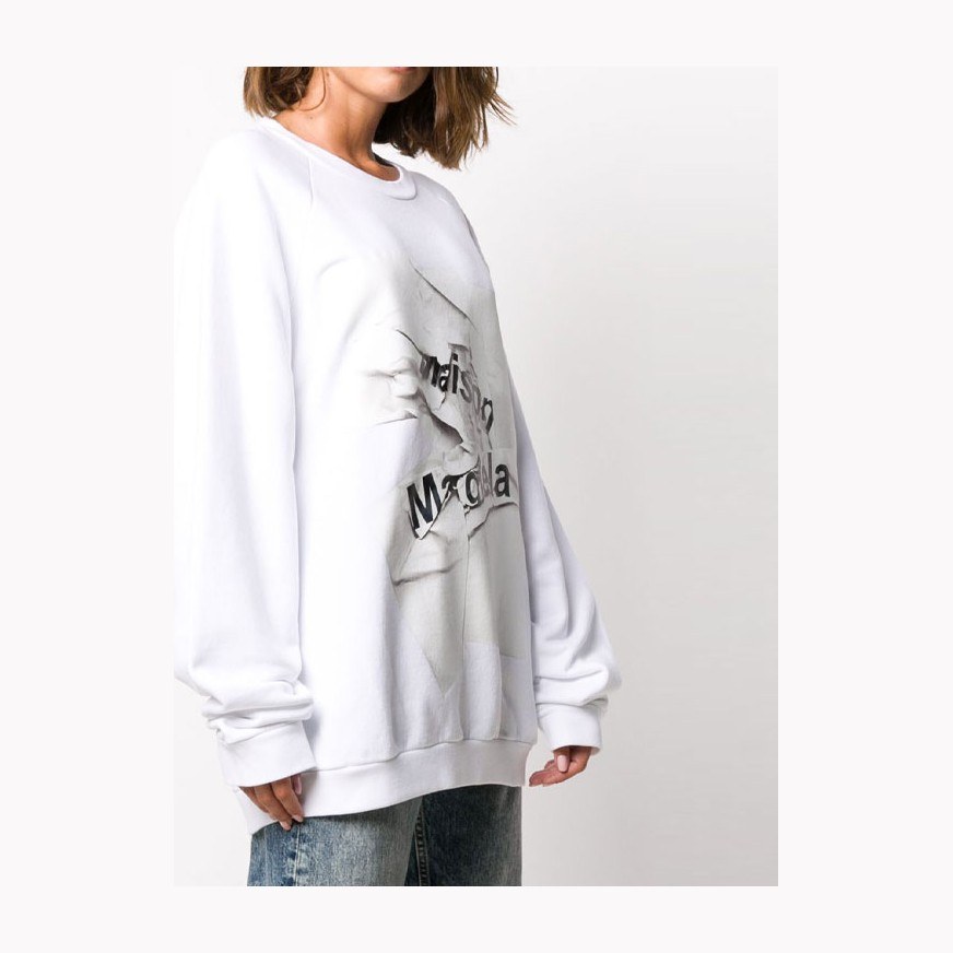 Maison Margiela Logo Crewneck Sweatshirt White
