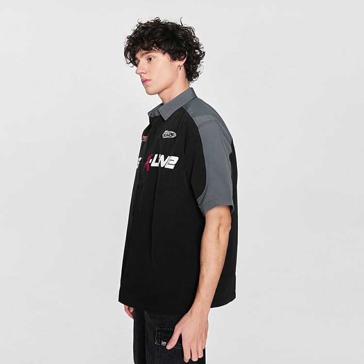 Lee SS24 Black Racing Print Polo Shirt