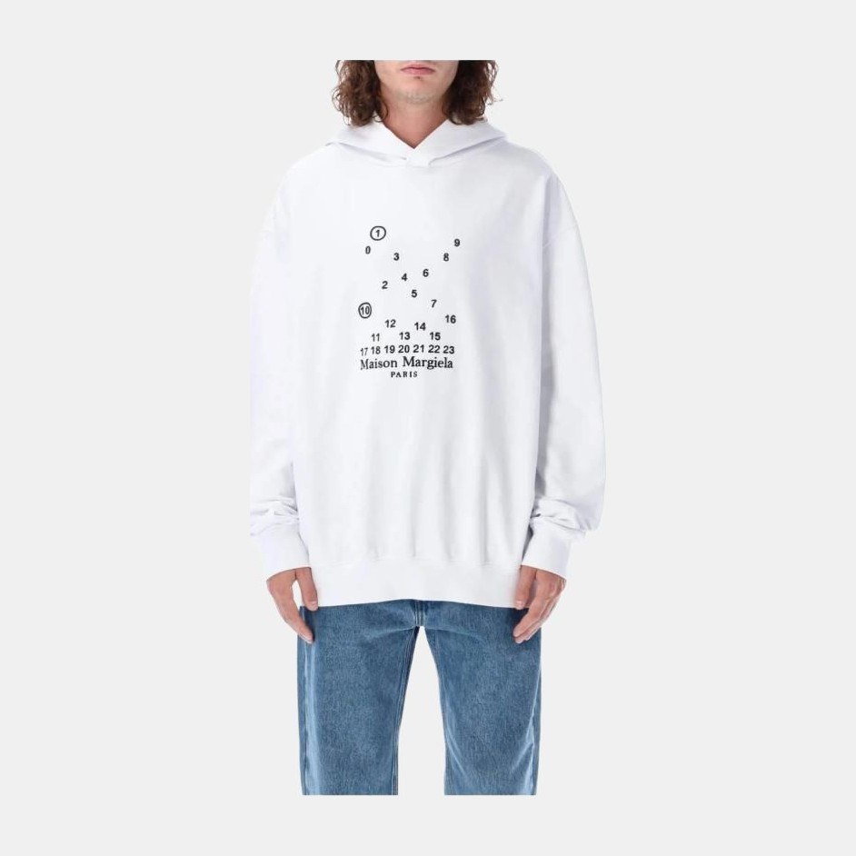 Maison Margiela FW22 Digital Cross Hoodie White