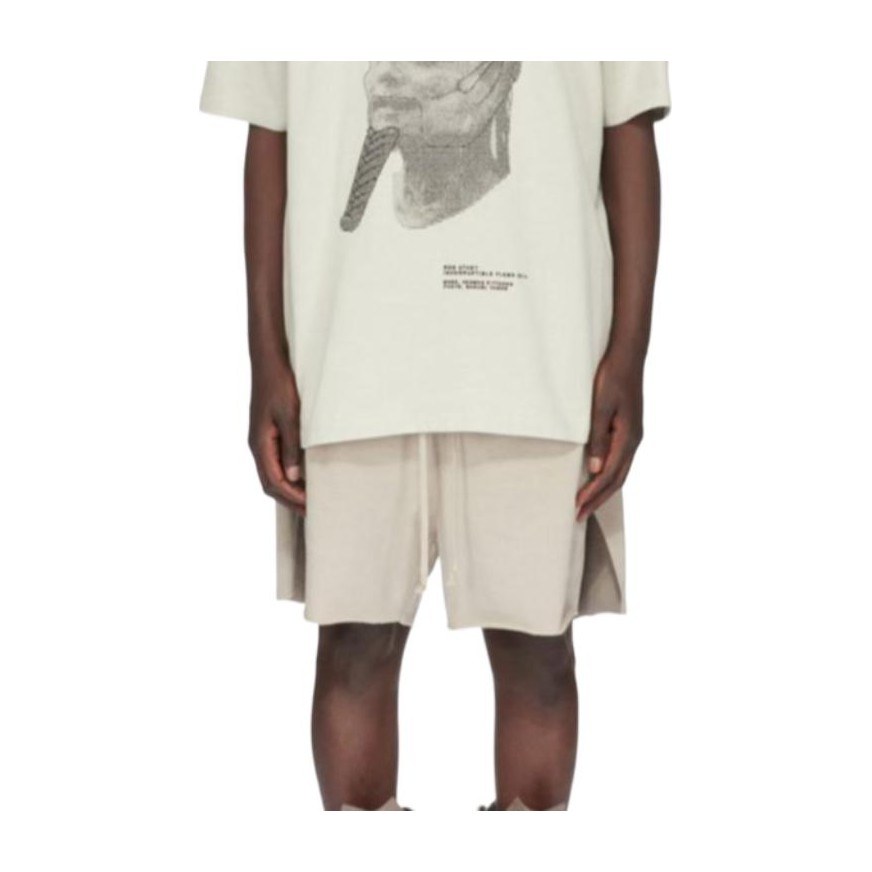 Rick Owens SS24 Embroidered Heavy Knit T-Shirt Pearl White