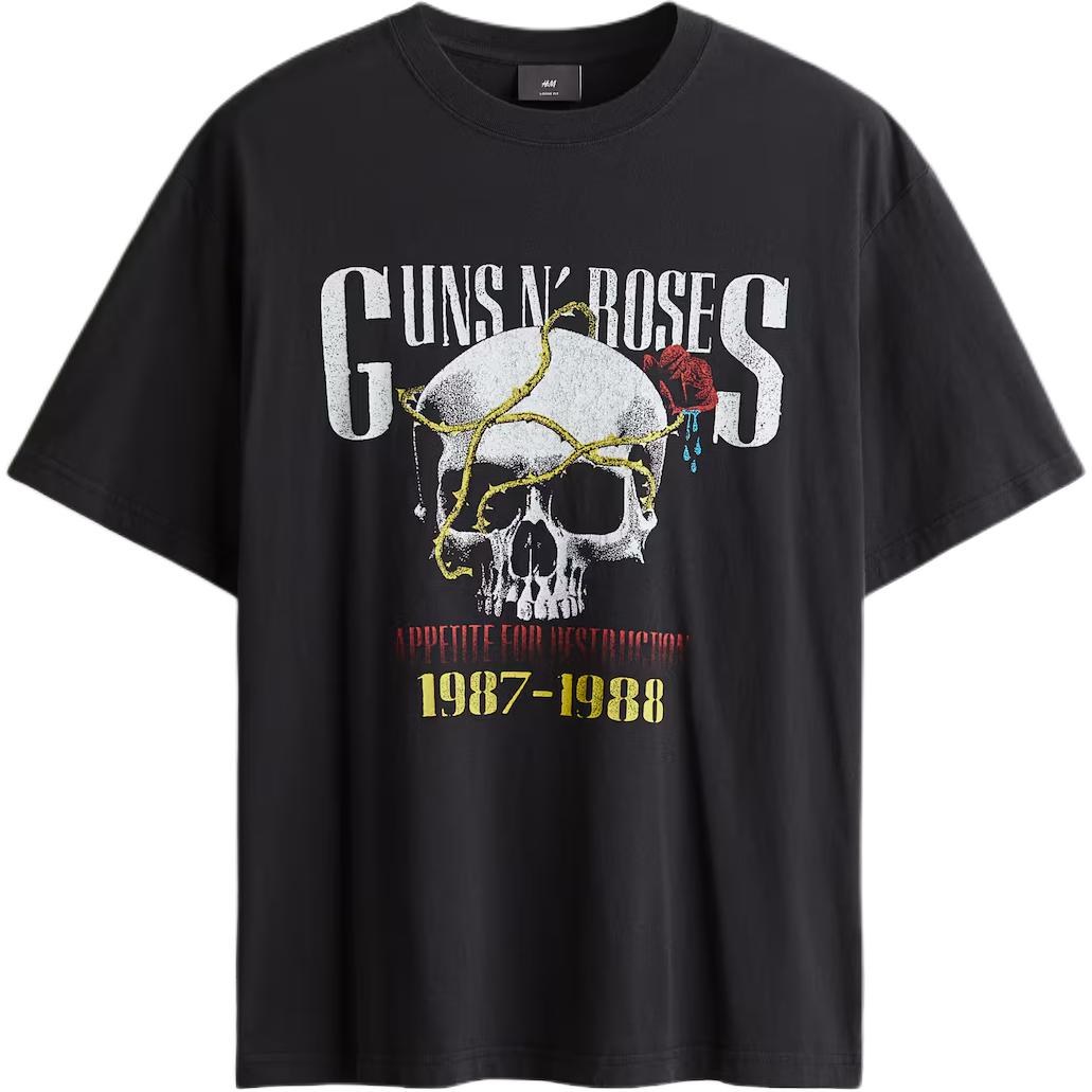 H&M Loose Fit Retro Skull Tee