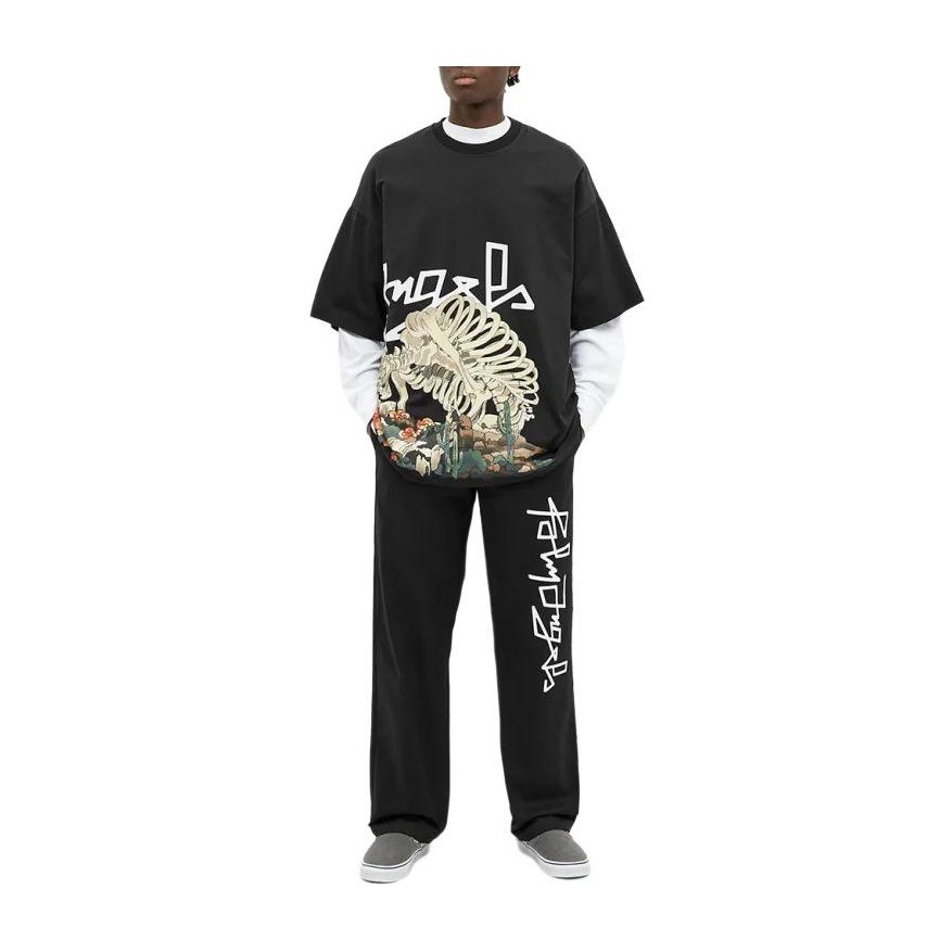 Palm Angels Skull Print T-Shirt Black