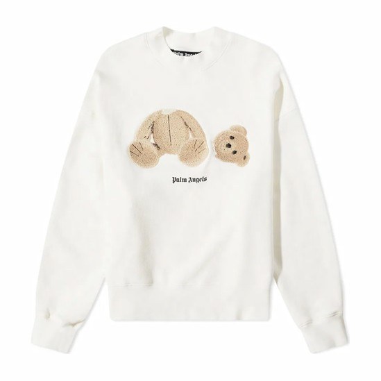 Palm Angels Decapitated Bear Crewneck White