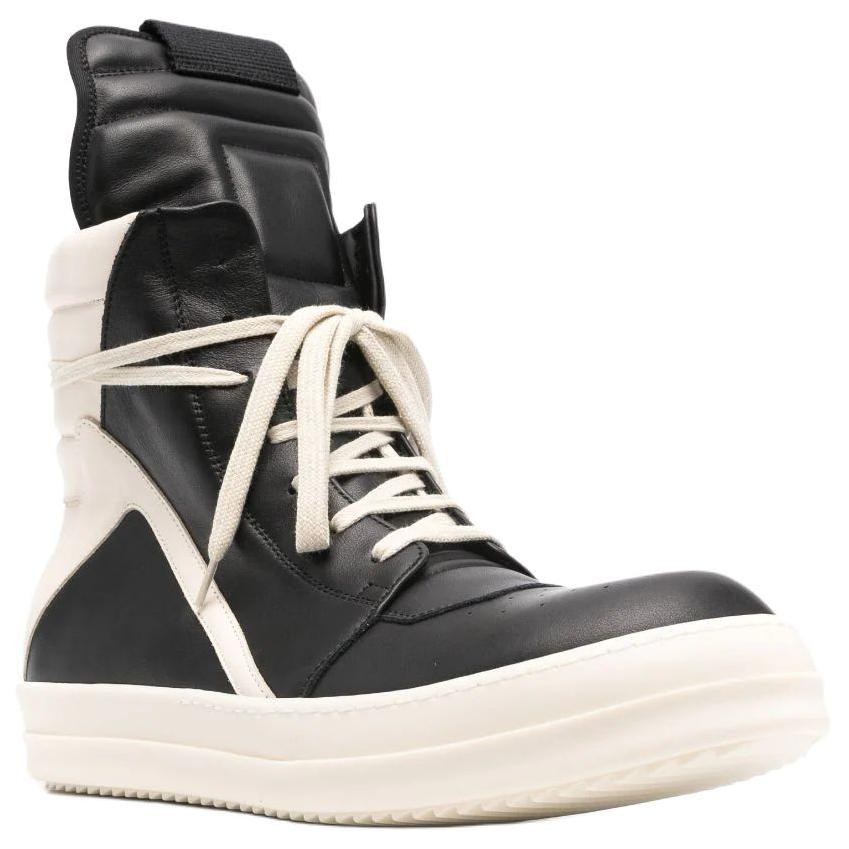 Rick Owens High Top Sneakers Black White