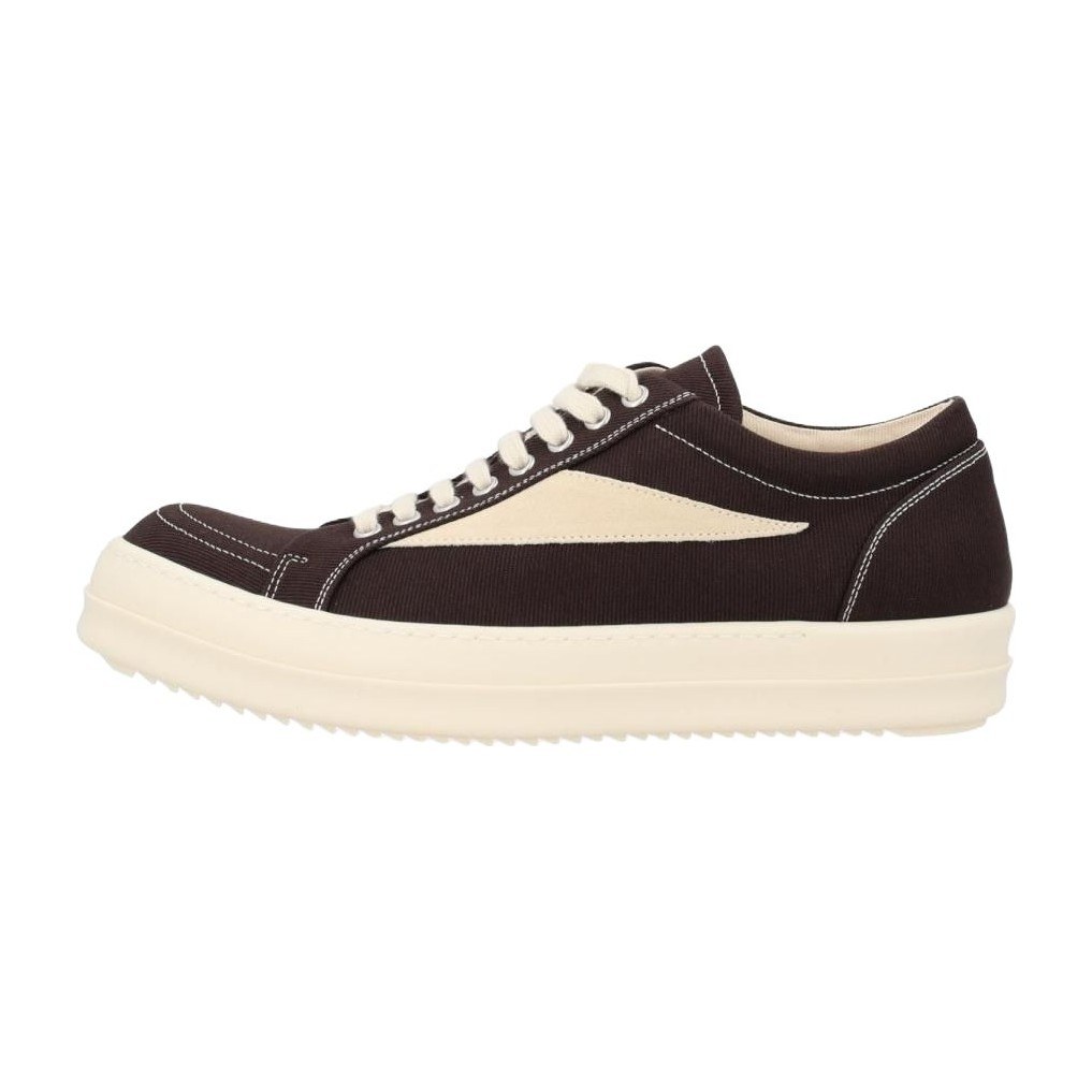 Rick Owens DRKSHDW Vintage Round Toe Low Canvas Sneakers Brown