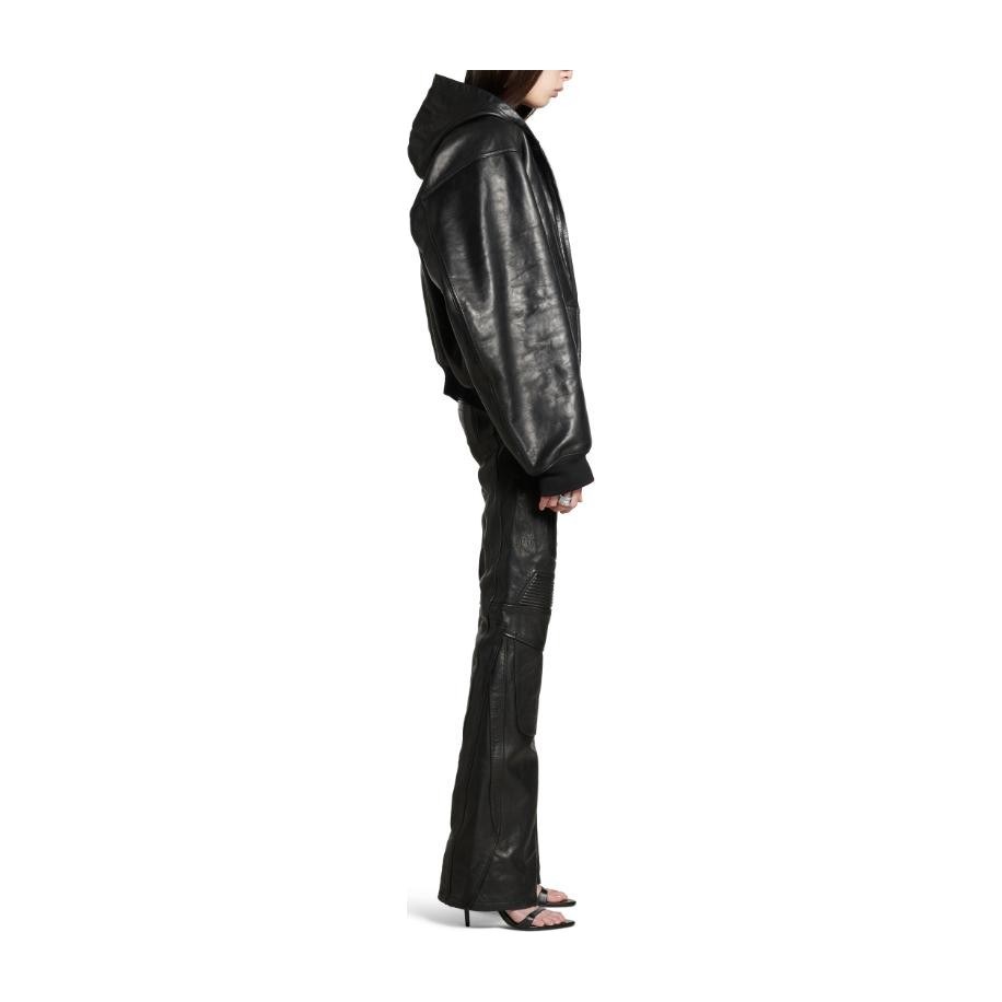 Balenciaga FW24 Black Leather Hoodie