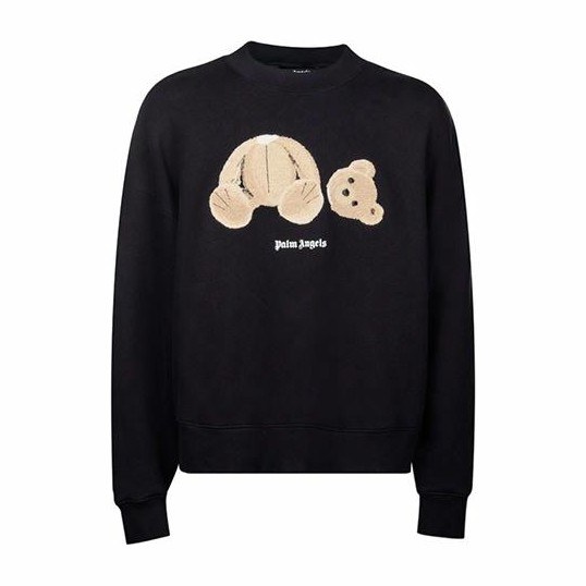 Palm Angels Bear Print Sweatshirt Black