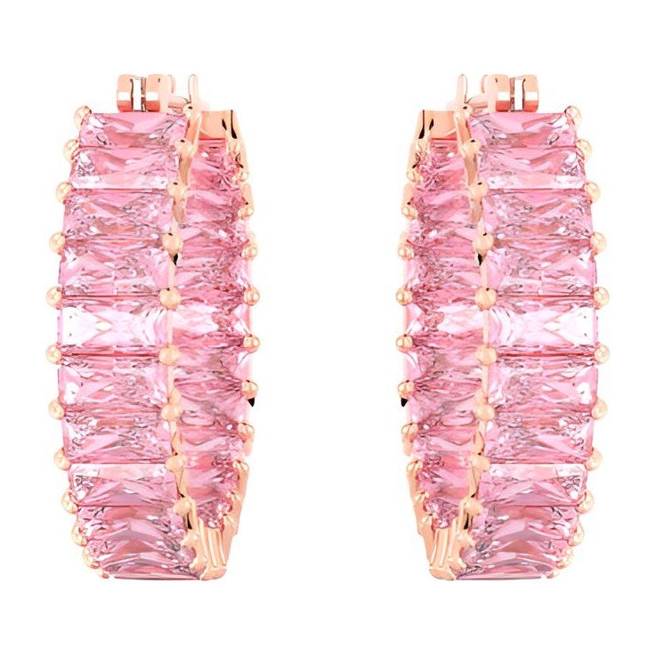 Swarovski Matrix Rose Gold Hoop Earrings