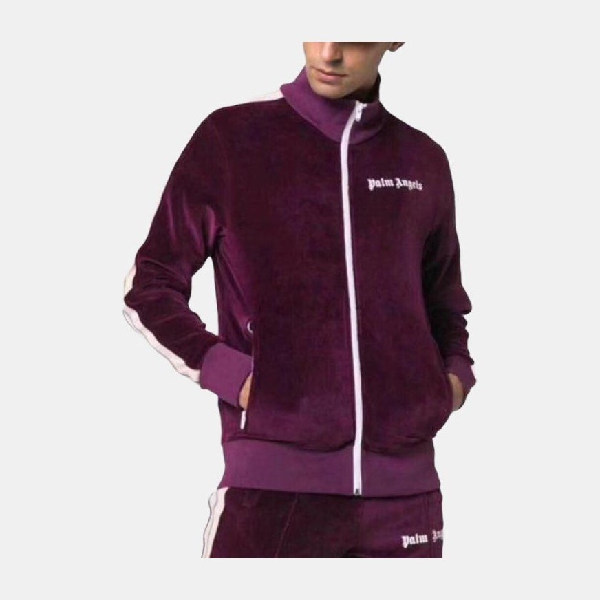 Palm Angels Velvet Logo Jacket Purple