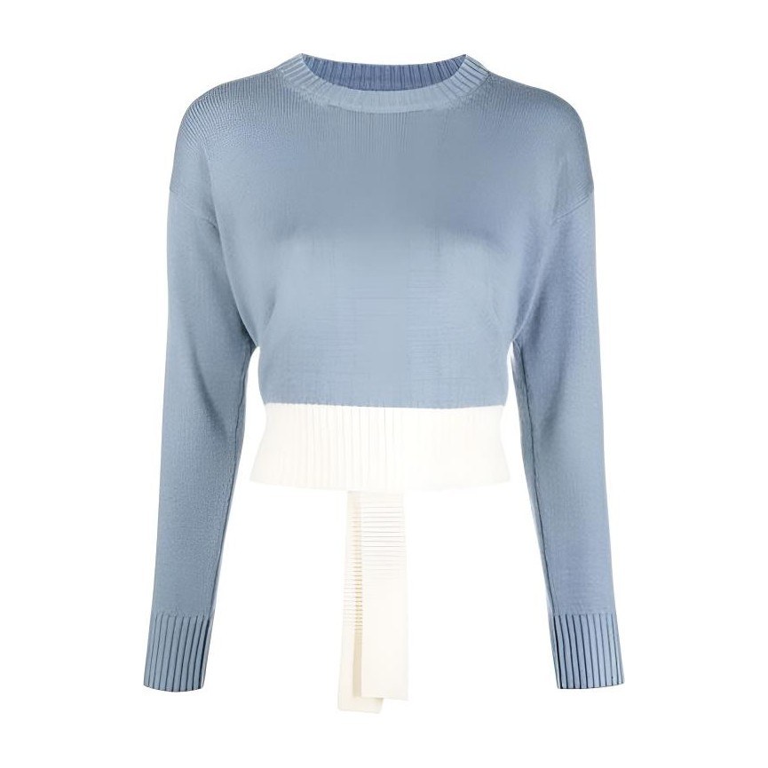 MM6 Maison Margiela FW21 Contrast Hem Wool Sweater Blue