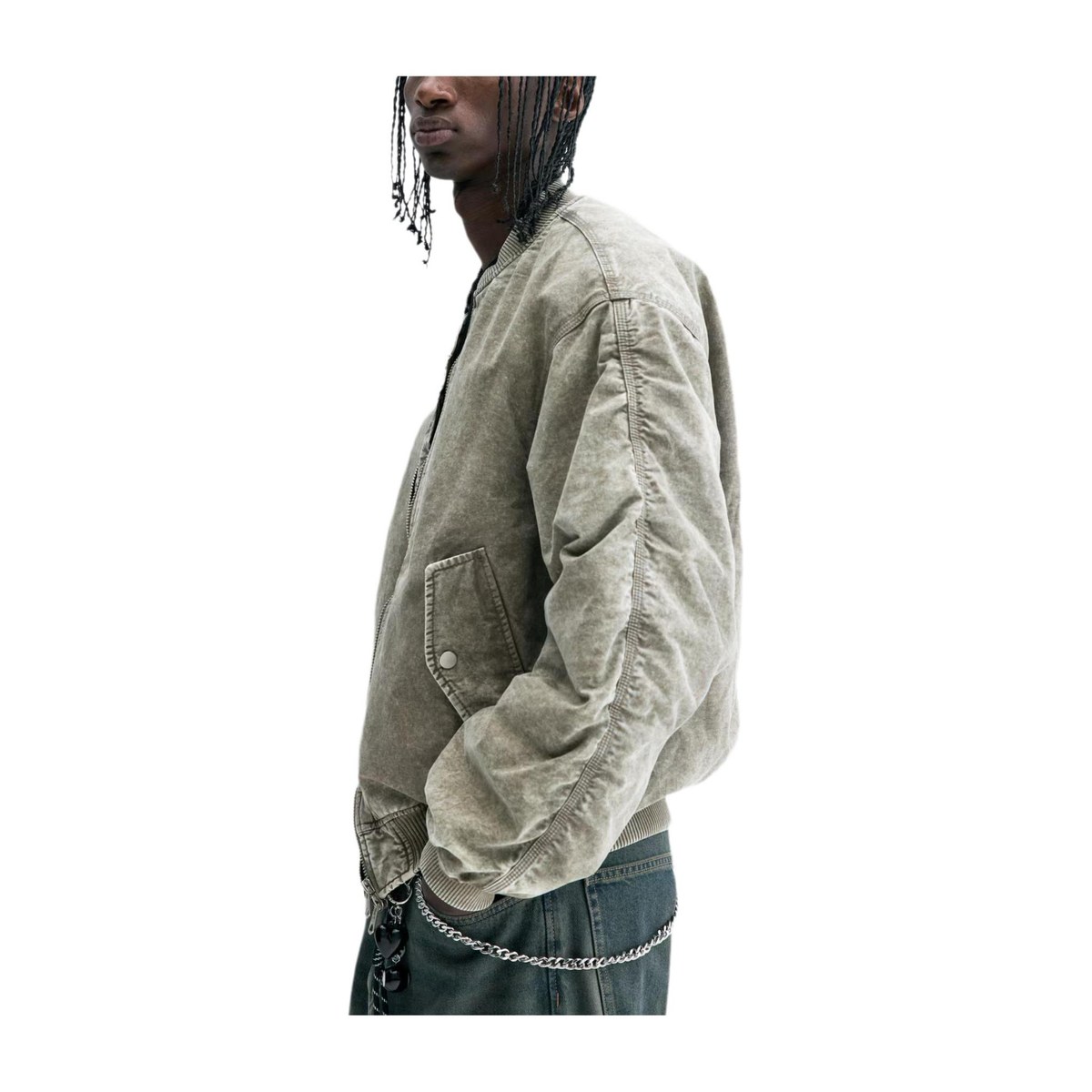 H&M Loose Fit Ribbed Pilot Jacket
