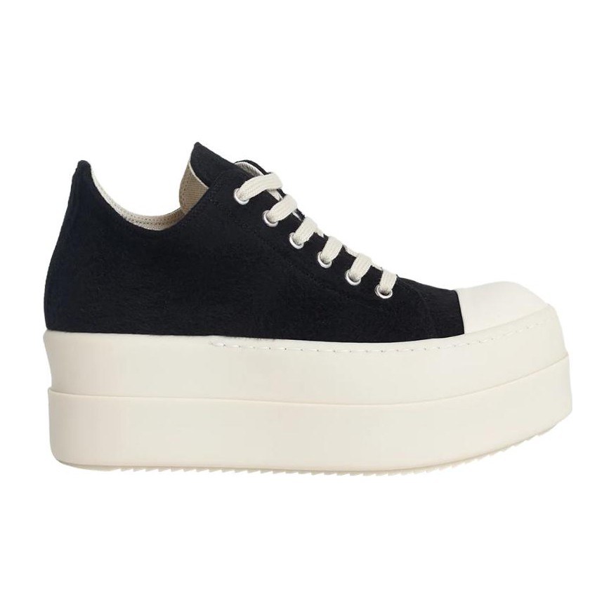 Rick Owens DRKSHDW Twill Platform Low Sneakers Black
