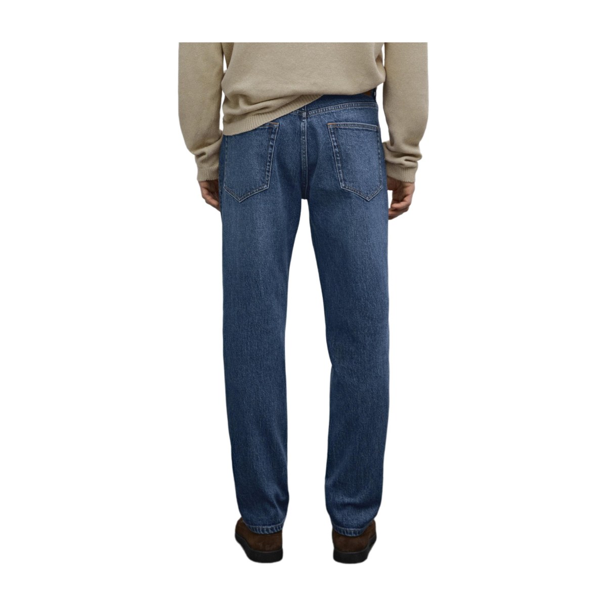 Massimo Dutti Mid-Rise Tapered Jeans Blue