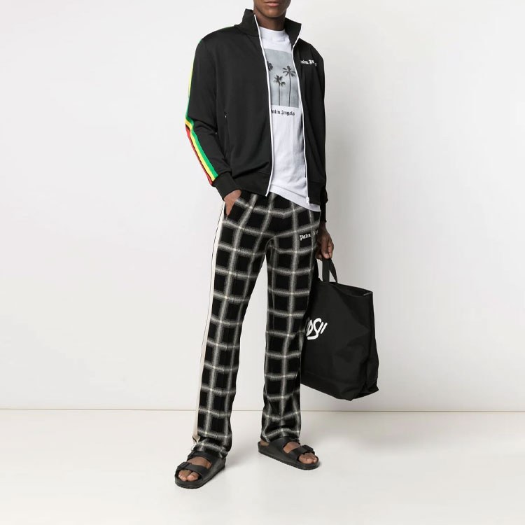 Palm Angels SS21 Rainbow Stripe Logo Track Jacket