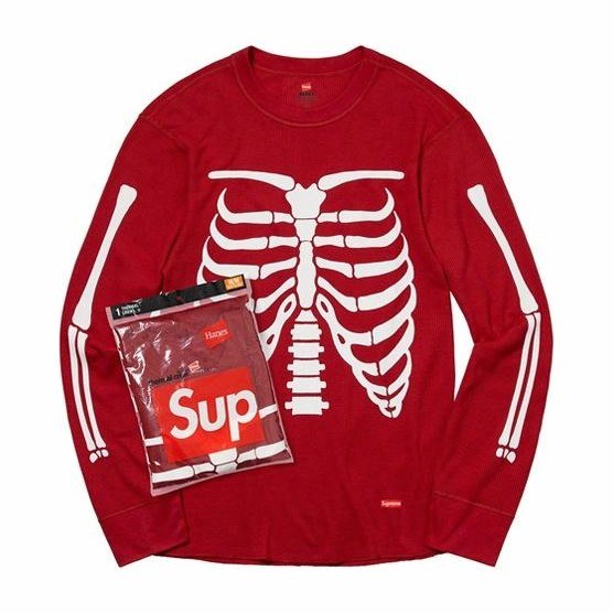 Supreme x Hanes x Bones Thermal Crew