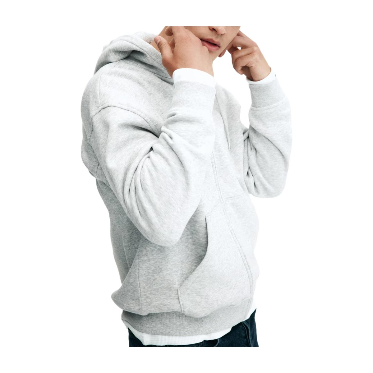 H&M Soft Loose Hoodie Zipper Long Sleeve Men