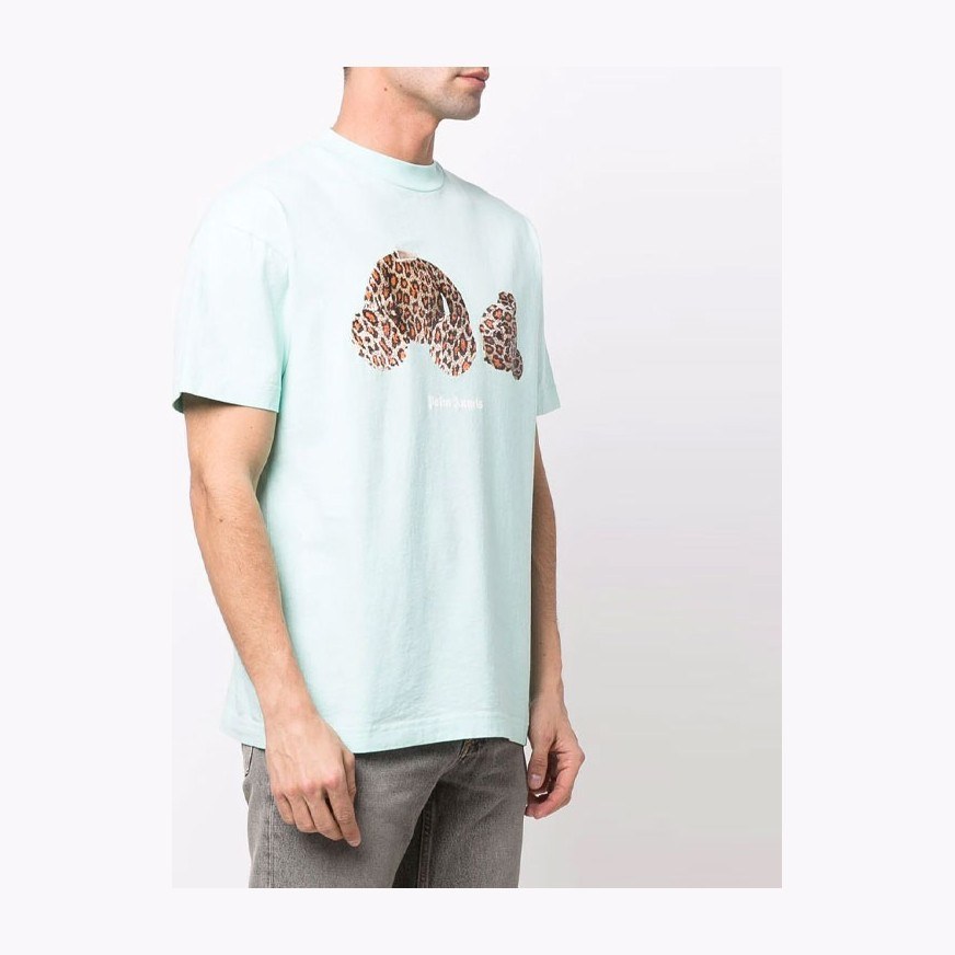 Palm Angels Blue Leopard Bear T-Shirt