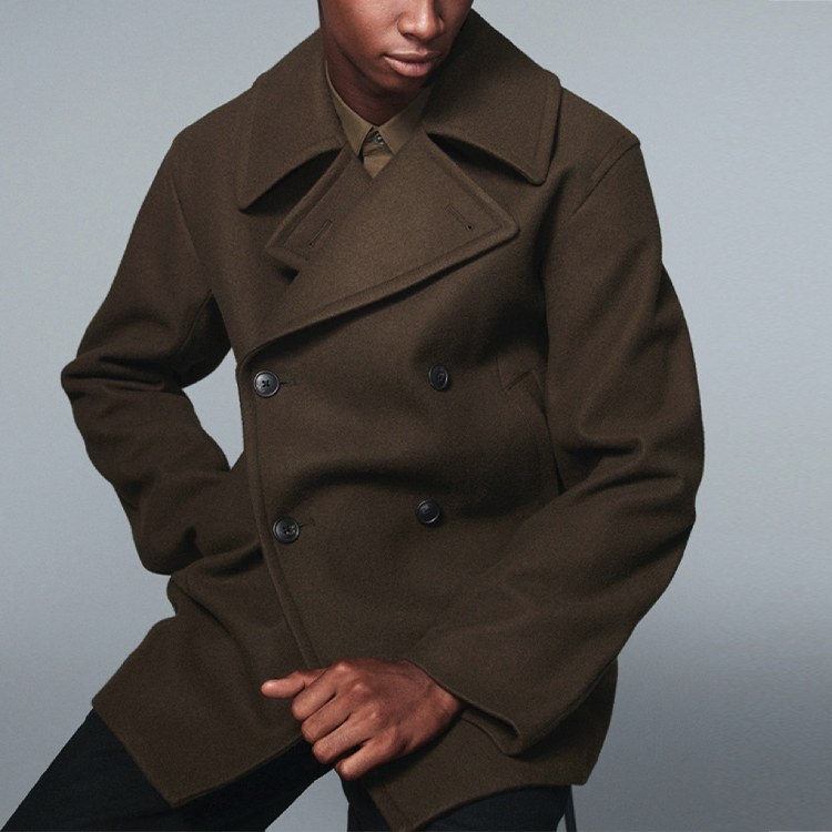 UNIQLO x Jil Sander FW20 Double-Breasted Coat Olive