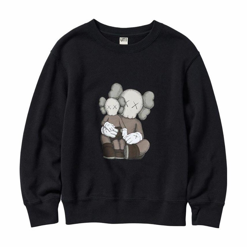 UNIQLO SS23 Cartoon Print Crewneck Sweatshirt Black