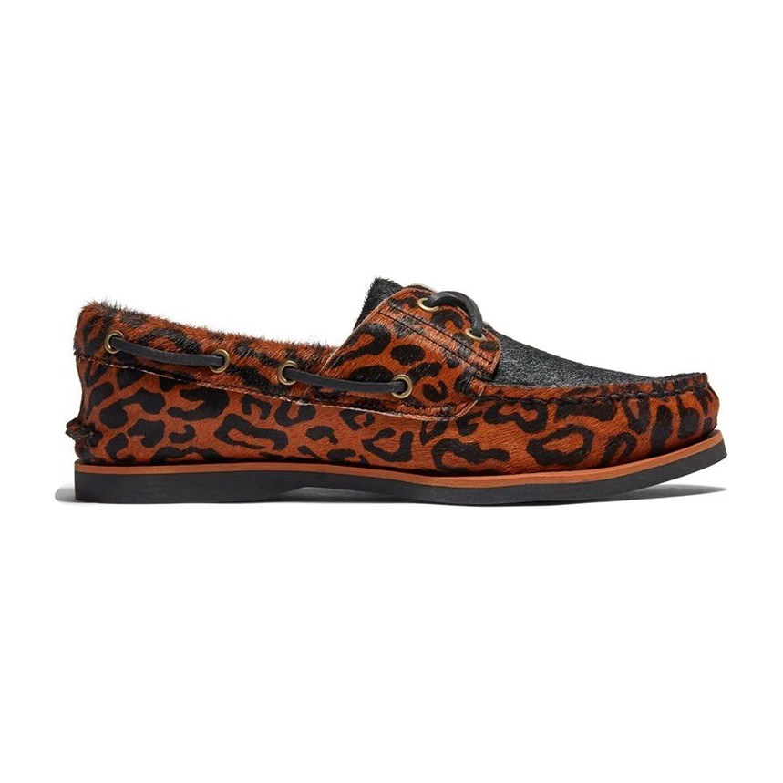WACKO MARIA x Timberland Classic Boat Shoe Brown Orange Leopard
