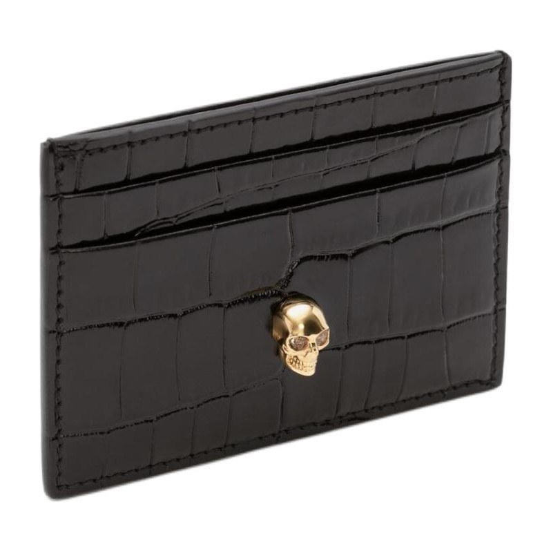 Alexander McQueen Skull Croc Embossed Wallet