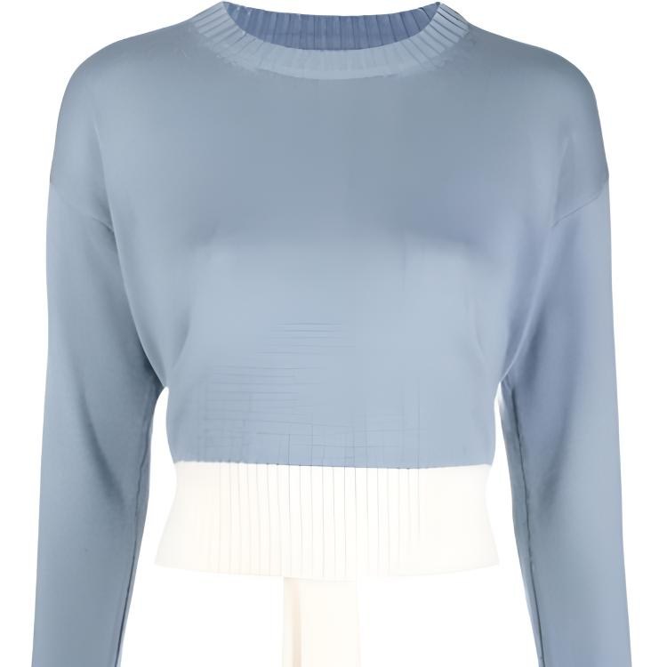 MM6 Maison Margiela FW21 Contrast Hem Wool Sweater Blue