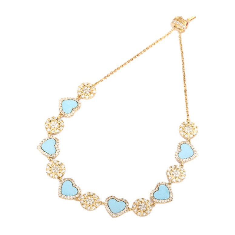 apm Monaco Adjustable Heart Silver Bracelet Gold