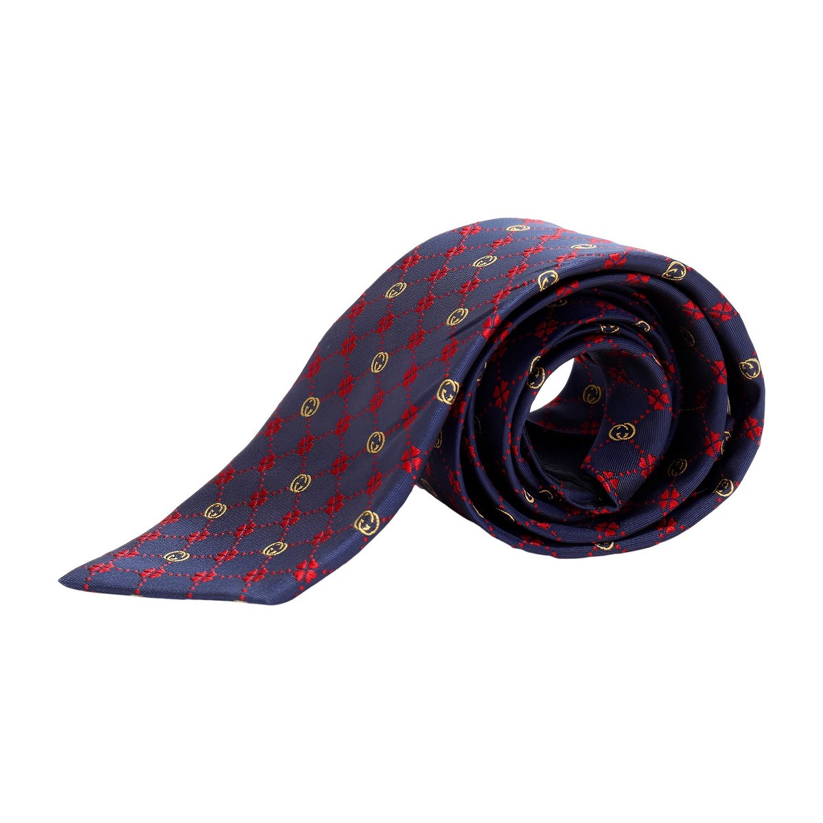 GUCCI Silk Tie Deep Blue/Red