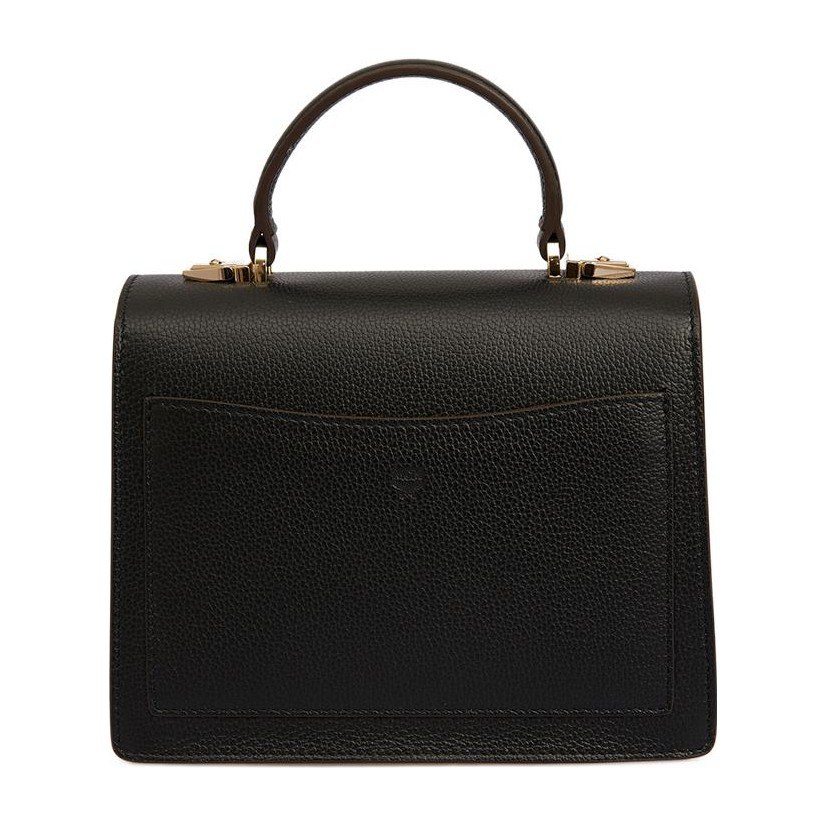 MCM Patricia Visetos Cambridge Bag Small Black Brown
