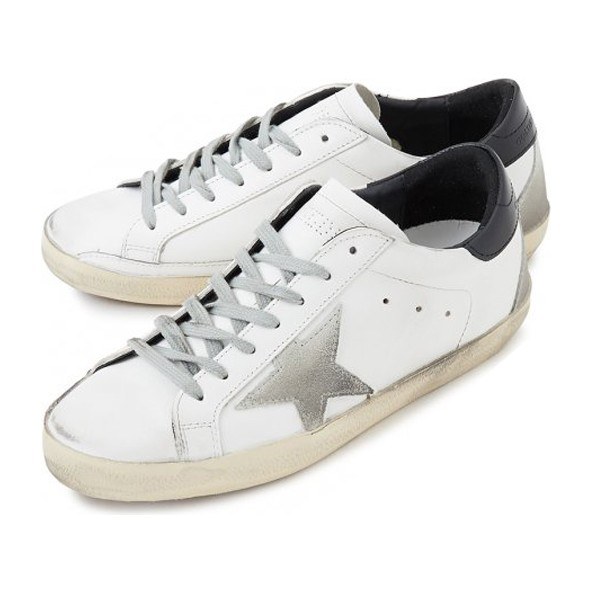 Golden Goose Super-Star Black Heel Gray Star