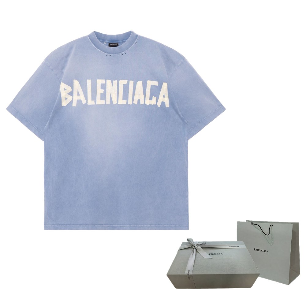 Balenciaga Tape Type T-Shirt Blue