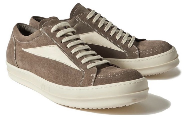 Rick Owens Low-Top Suede Sneakers Grey