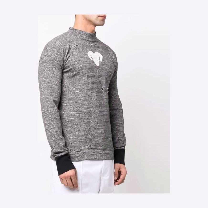 Maison Margiela SS22 Animal Pattern Turtleneck Sweater Gray