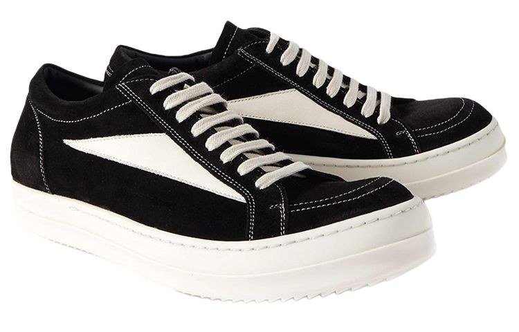 Rick Owens Low Top Fashion Sneakers Black White