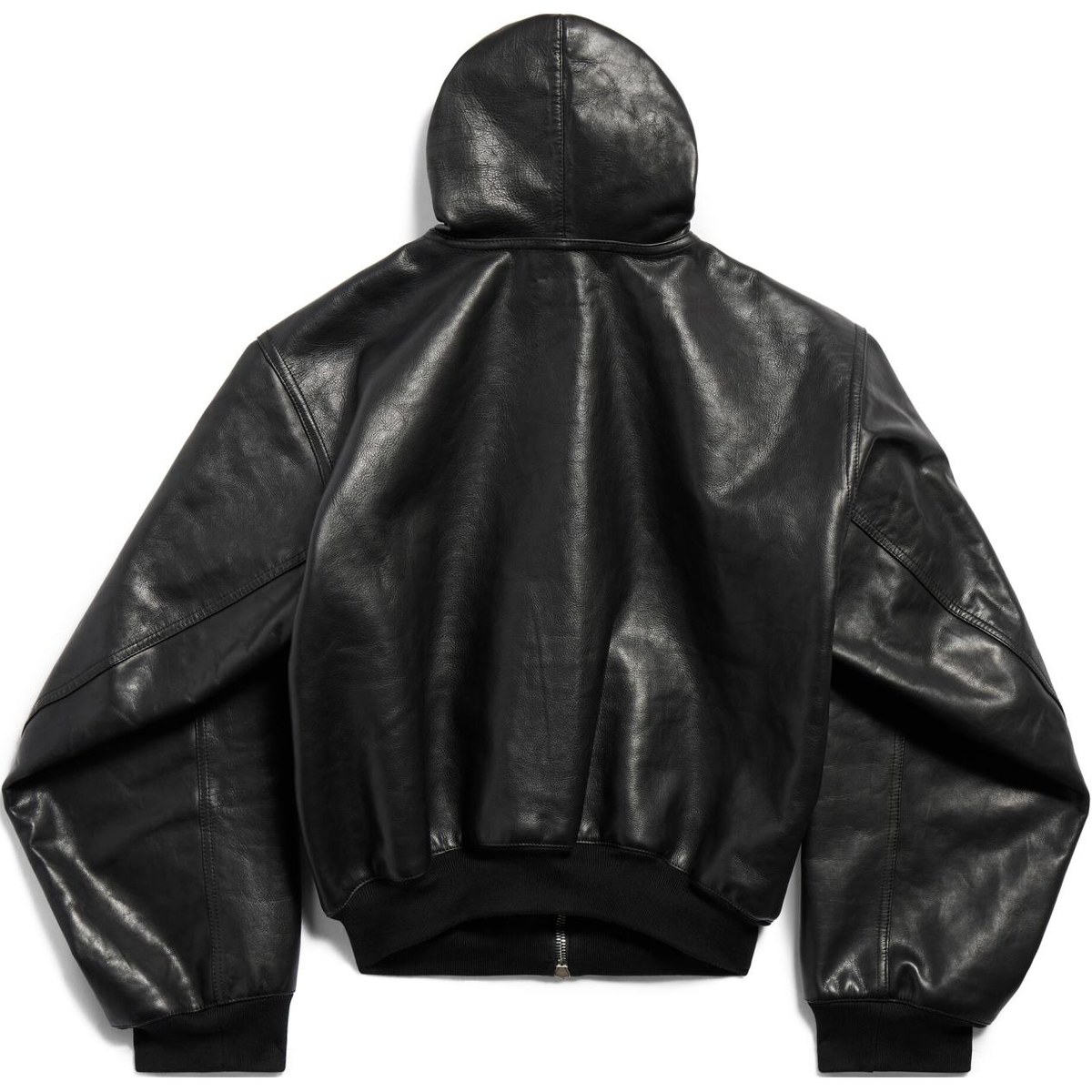 Balenciaga FW24 Black Leather Hoodie