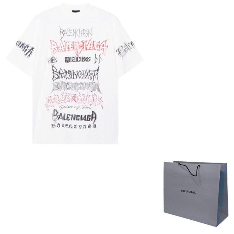 Balenciaga Logo Print T-Shirt White